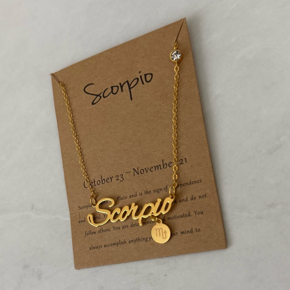 New Scorpio Zodiac Gold-tone Necklace